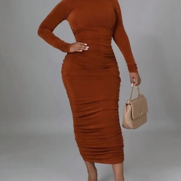 Silky Smooth Long Sleeves Dress Womens club night out party cocktail party - Picture 1 of 4